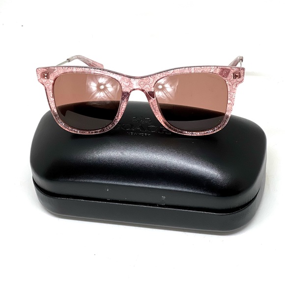 COACH💥NWOT~SOLD💥Transparent Pink Signature C Woman’s Sunglasses - Picture 7 of 14